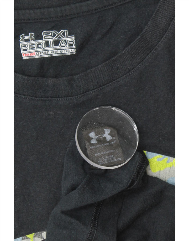 UNDER ARMOUR T-shirt Heat Gear pour homme, coupe régulière, noir, 2XL