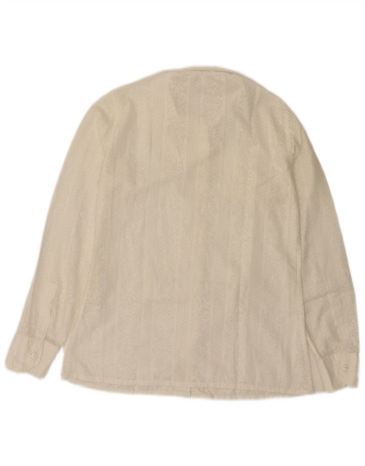 Chemise femme vintage UK 12 Medium White Paisley