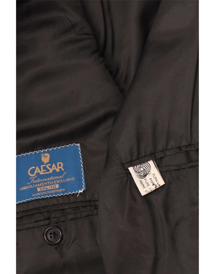 César Veste Blazer Double Boutonnage Homme UK 38 Laine Gris Moyen