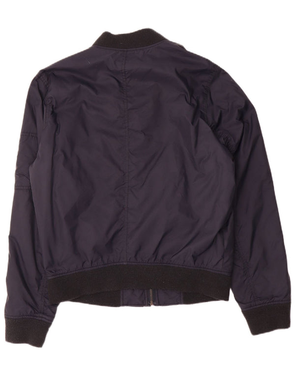 Hollister Veste Bomber Homme UK 38 Medium Bleu Marine Polyester