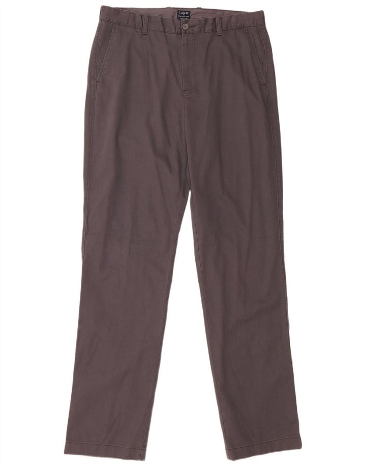 J. CREW Pantalon Chino Droit The Bleecker Homme W34 L36 Gris Coton