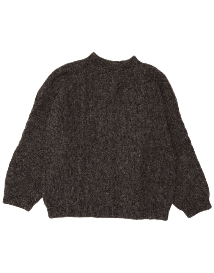vintage Mens Turtle Neck Jumper Pull Grand Gris