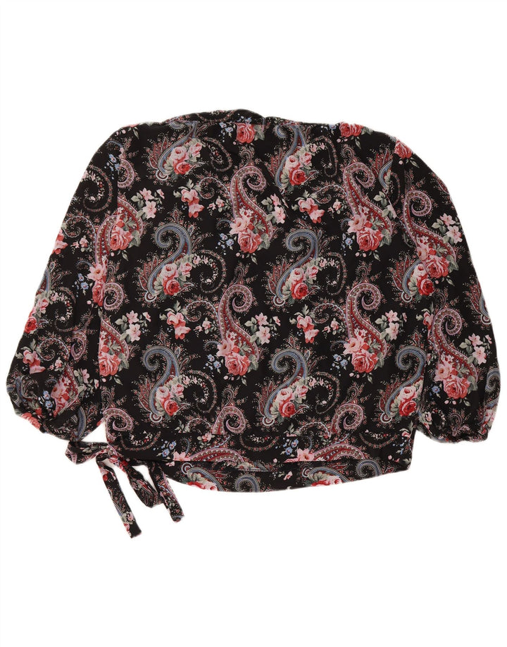 Blouse Femme Vintage Top IT 50 XL Noir Paisley