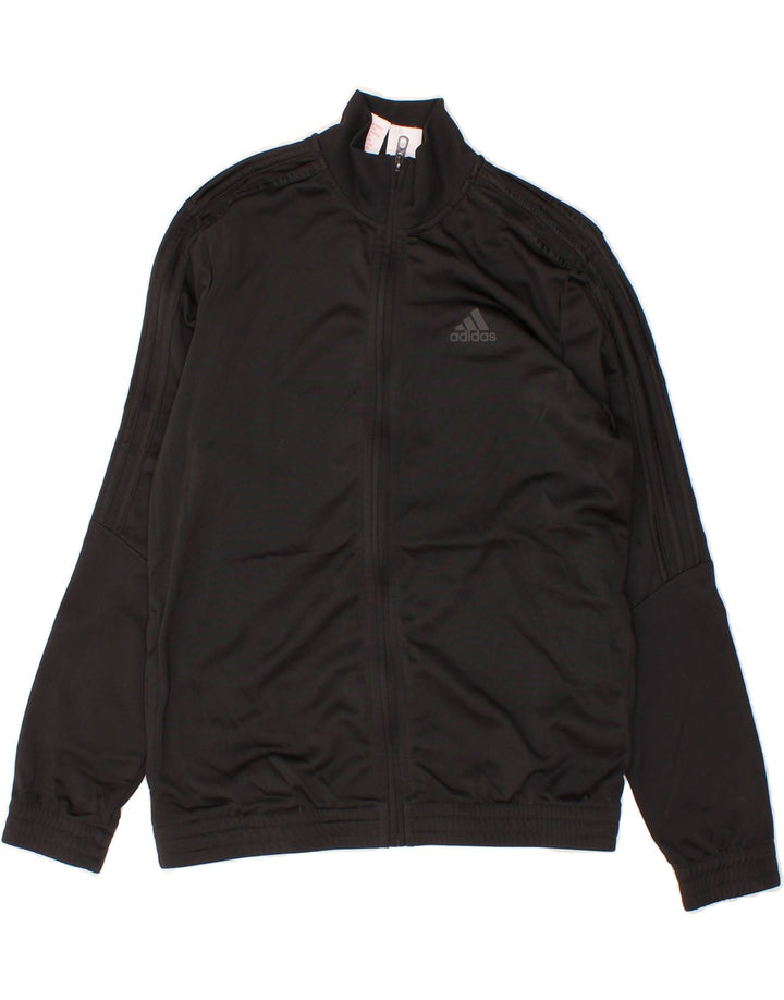 ADIDAS Boys Tracksuit Top Jacket 13-14 Years Black Polyester Vintage Adidas and Second-Hand Adidas from Messina Hembry 