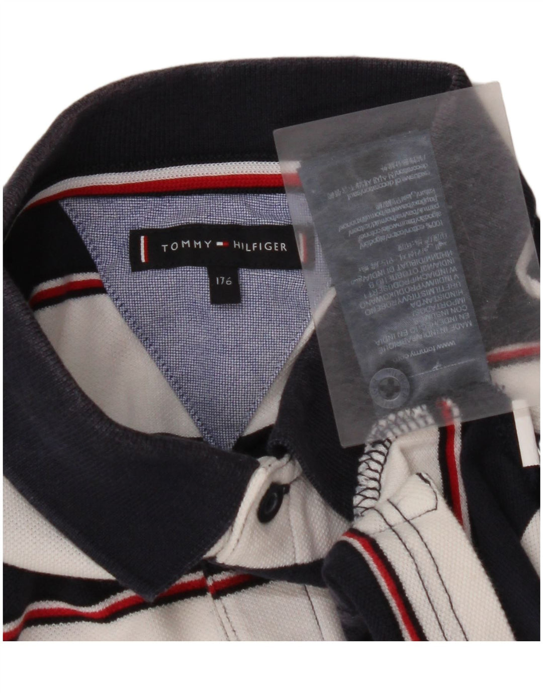 TOMMY HILFIGER Polo Garçon 15-16 ans Bleu Marine Rayé Coton