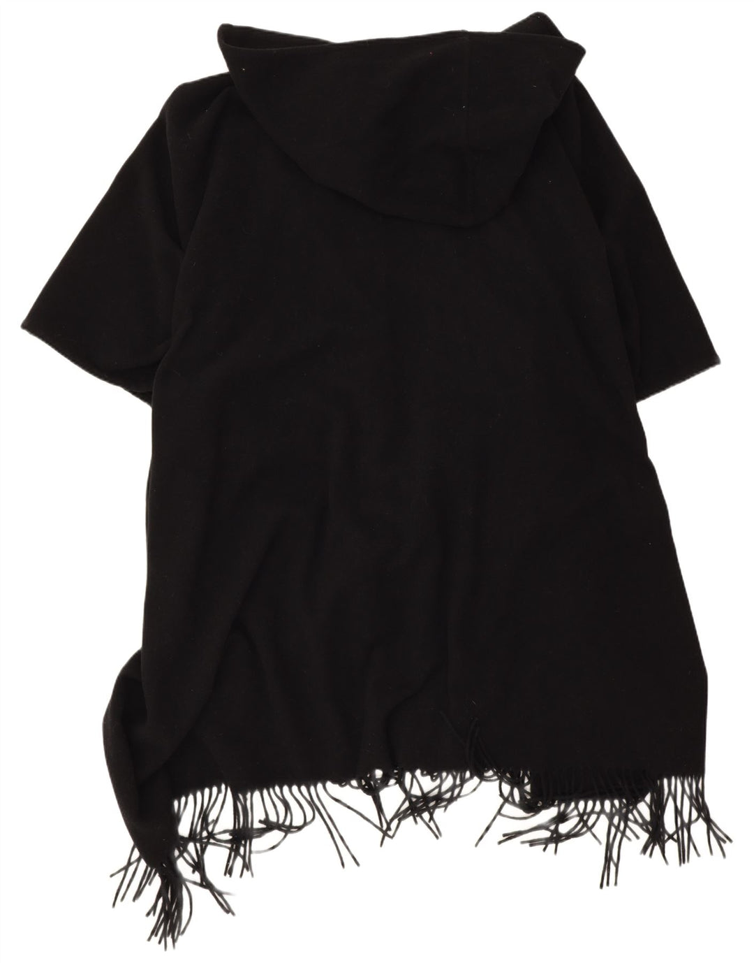 Easy Comfort Manteau Poncho à capuche pour femme Taille unique Laine noire