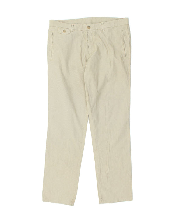 TRUSSARDI Mens Slim Chino Trousers IT 52 XL W36 L31 Beige