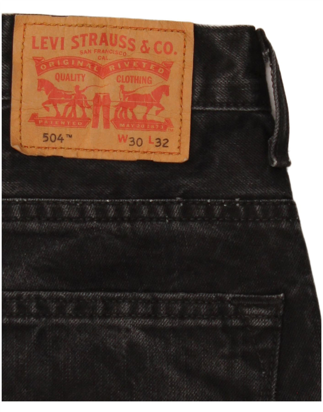 Levi's Jean Droit 504 Homme Noir W30 L32 Coton