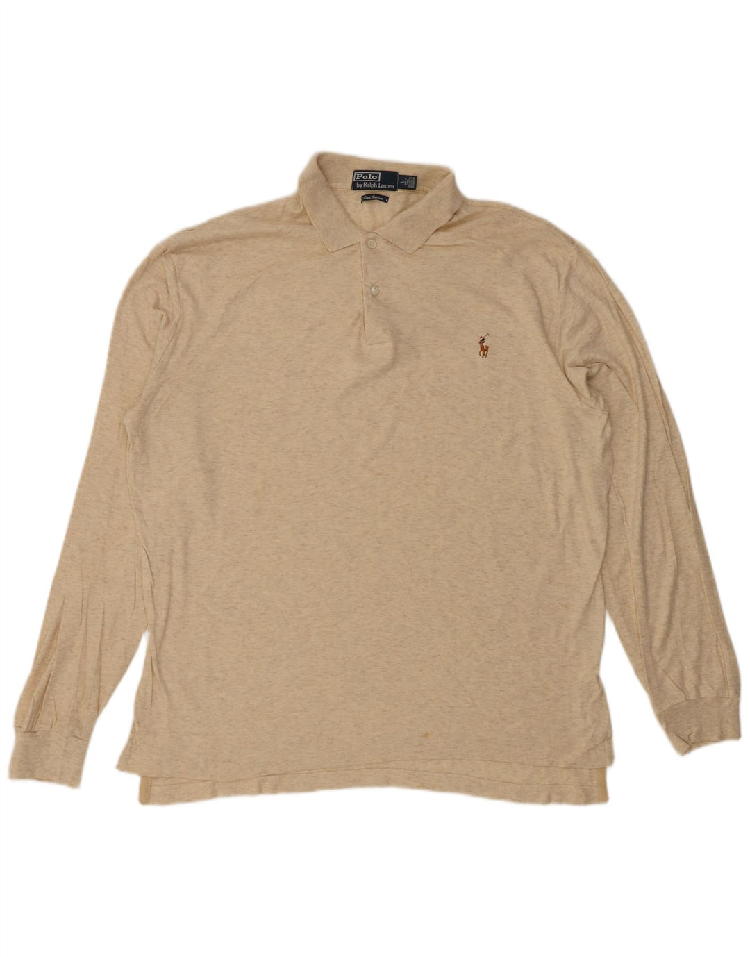 POLO RALPH LAUREN Polo à manches longues pour homme en coton moucheté beige