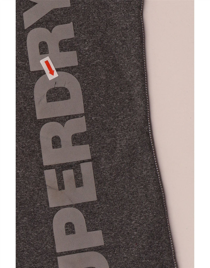 Superdry T-Shirt Graphique Femme UK 14 Large Gris Moucheté Polyester