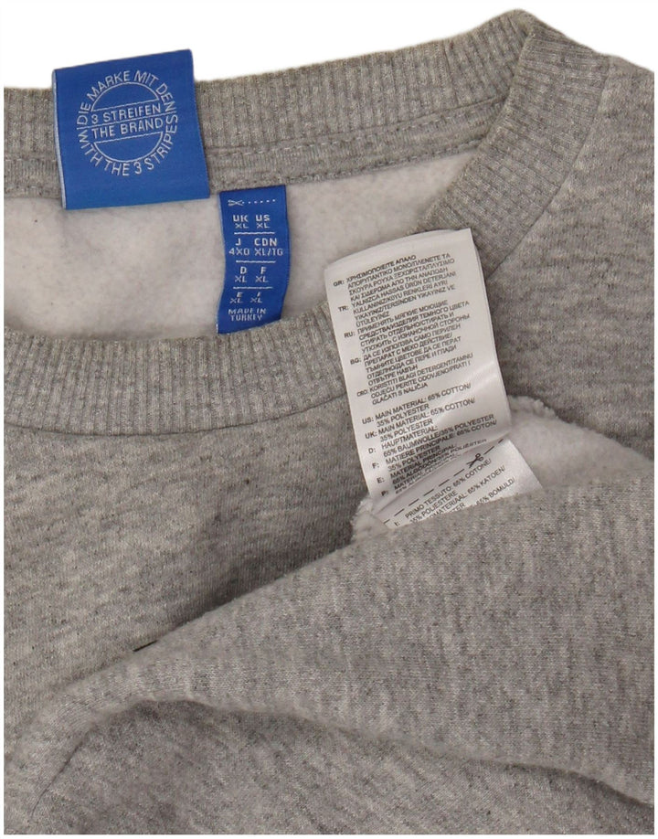 Adidas Sweat-shirt graphique pour homme XL en coton color block Gris