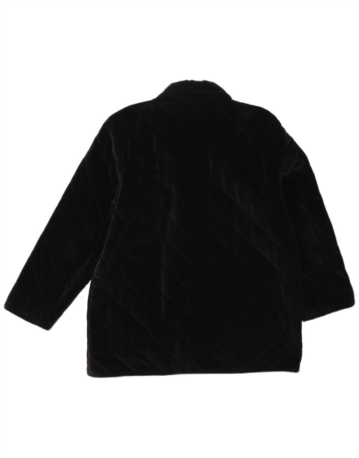 Andrea Mare Veste matelassée surdimensionnée en velours pour femme UK 10 Petit coton noir