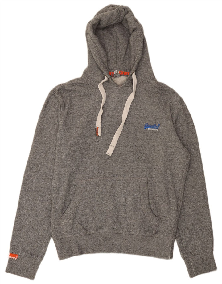 SUPERDRY Pull à Capuche Homme Gris Moyen Moucheté Coton
