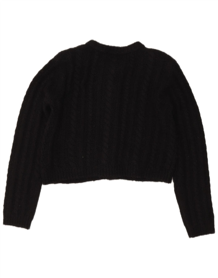 Massimo Dutti Cardigan court surdimensionné pour femme UK 10 Petit Noir