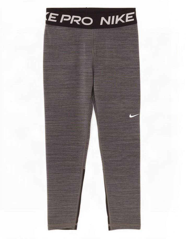 Nike Legging Capri Graphique Femme UK 8 Petit Gris Colorblock Polyester