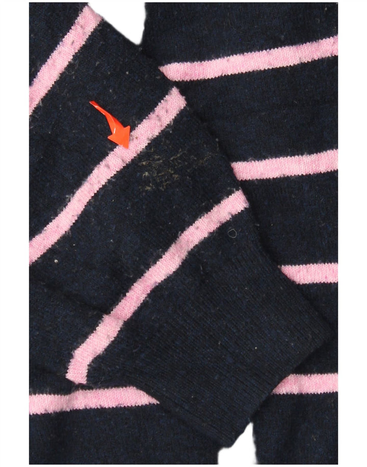 MARKS & SPENCER Pull à col boutonné pour femme UK 14 Bleu marine moyen