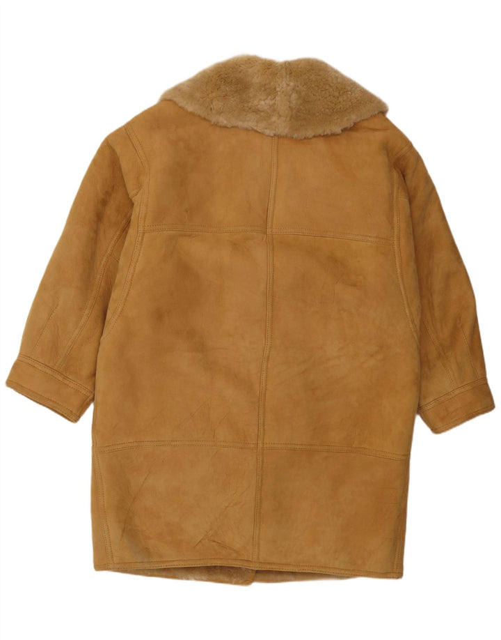 vintage Femme Loose Fit Shearling Manteau IT 44 Moyen Beige Shearling