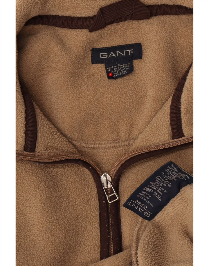 Gant Pull polaire à col zippé pour homme Large Beige Polyester