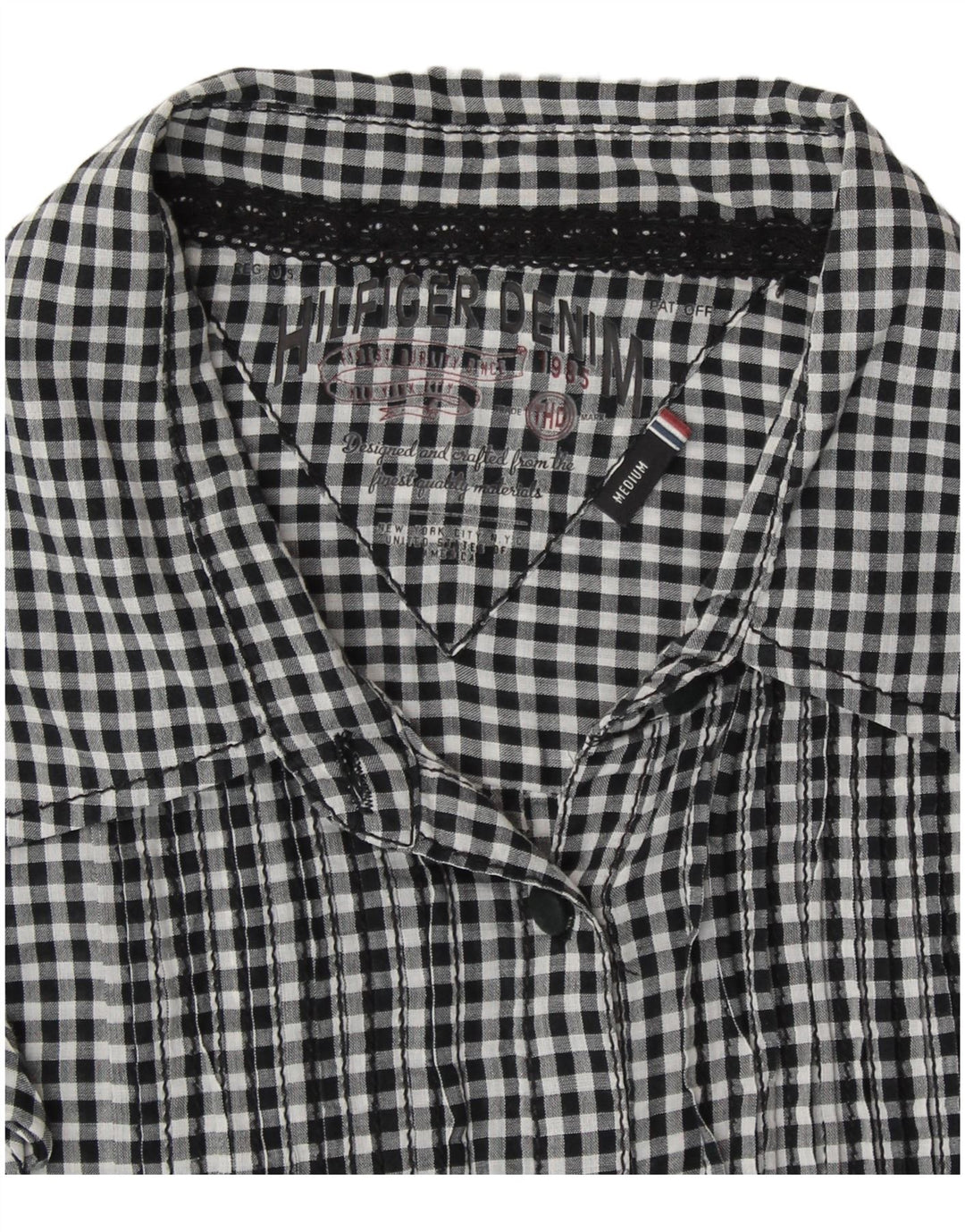 TOMMY HILFIGER Chemisier sans manches pour femme UK 14 Medium Black Gingham