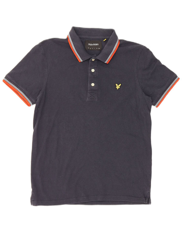Lyle & Scott Polo Homme Petit Bleu Marine Rayé Coton