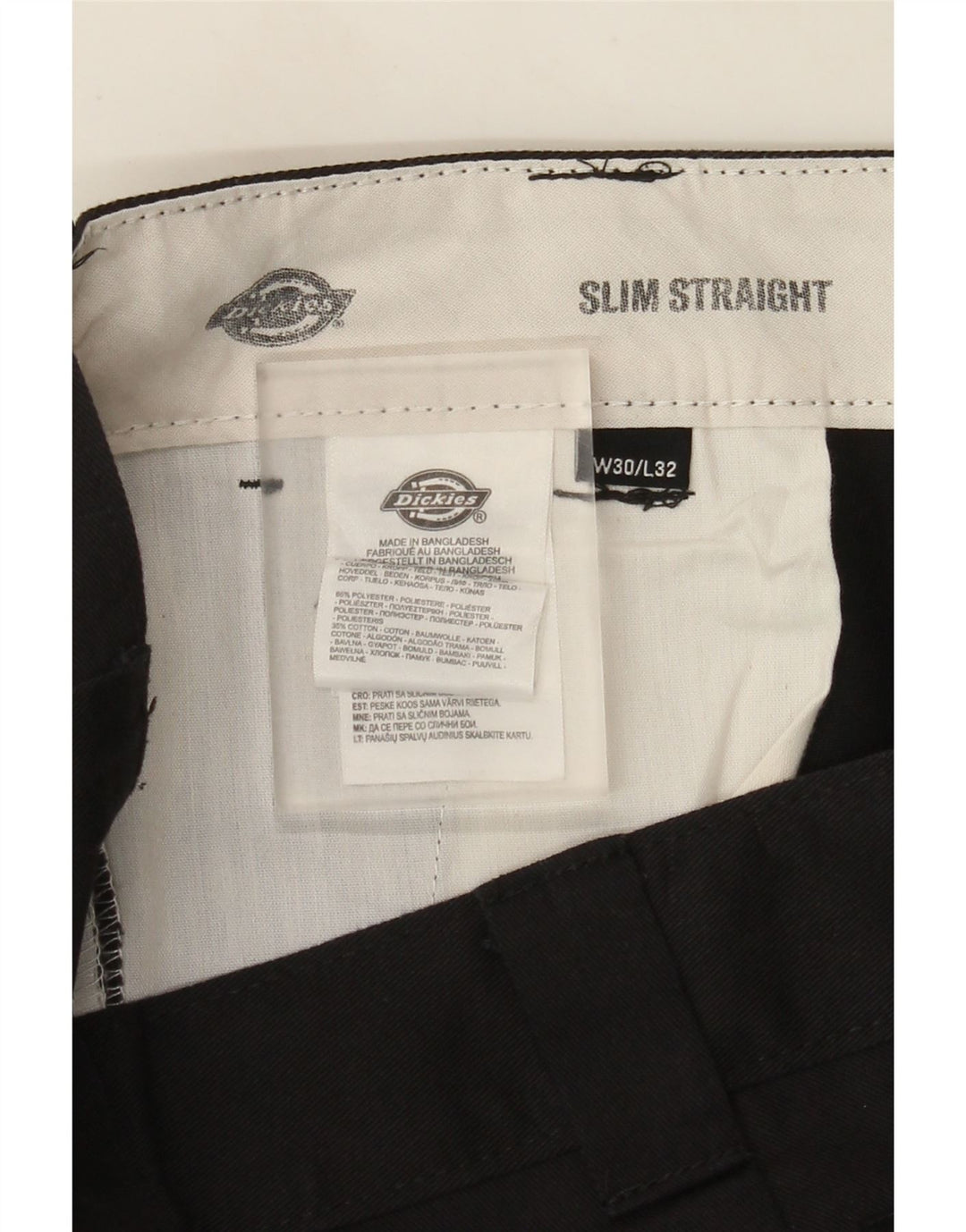 Dickies Pantalon Chino Slim Droit Homme W30 L32 Noir Polyester