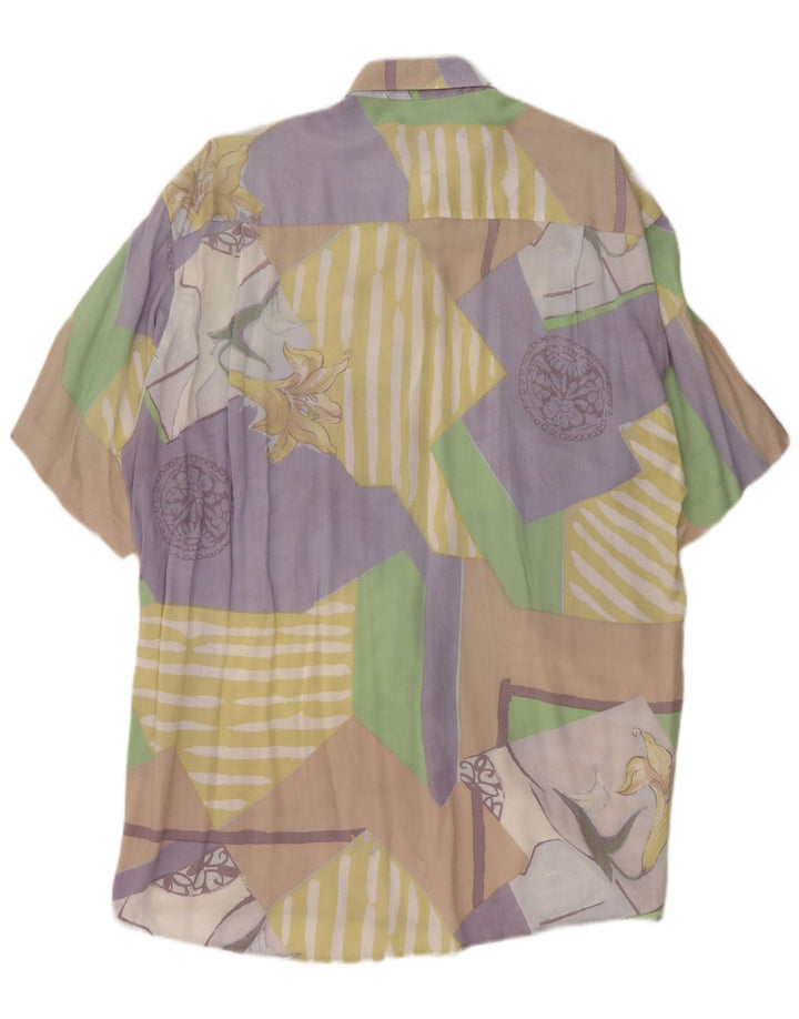 CASA MODA Chemise à manches courtes pour hommes grand patchwork multicolore