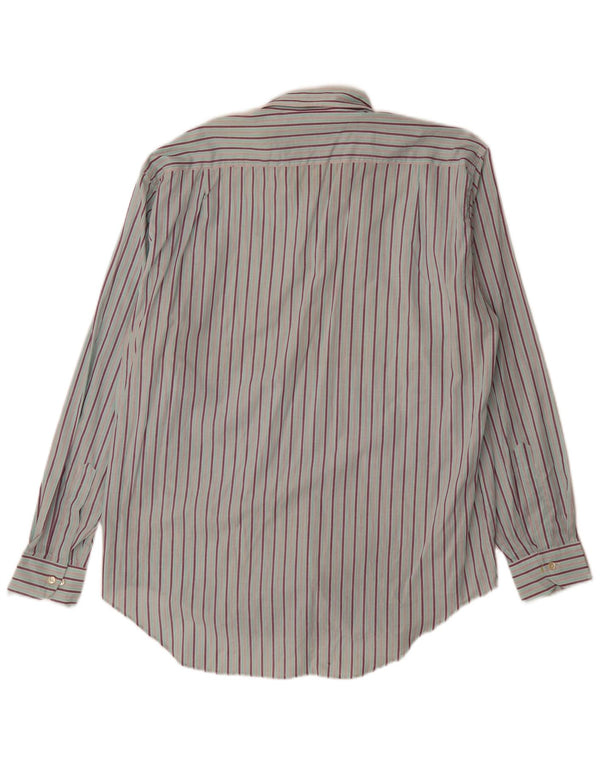 Cerruti 1881 Chemise Homme Taille 40 15 3/4 Coton Rayé Bleu Moyen Classique