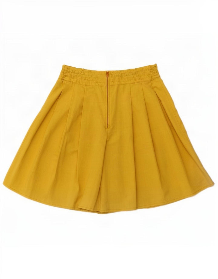 vintage Femme Skort Mini Jupe W26 Petite Viscose Jaune