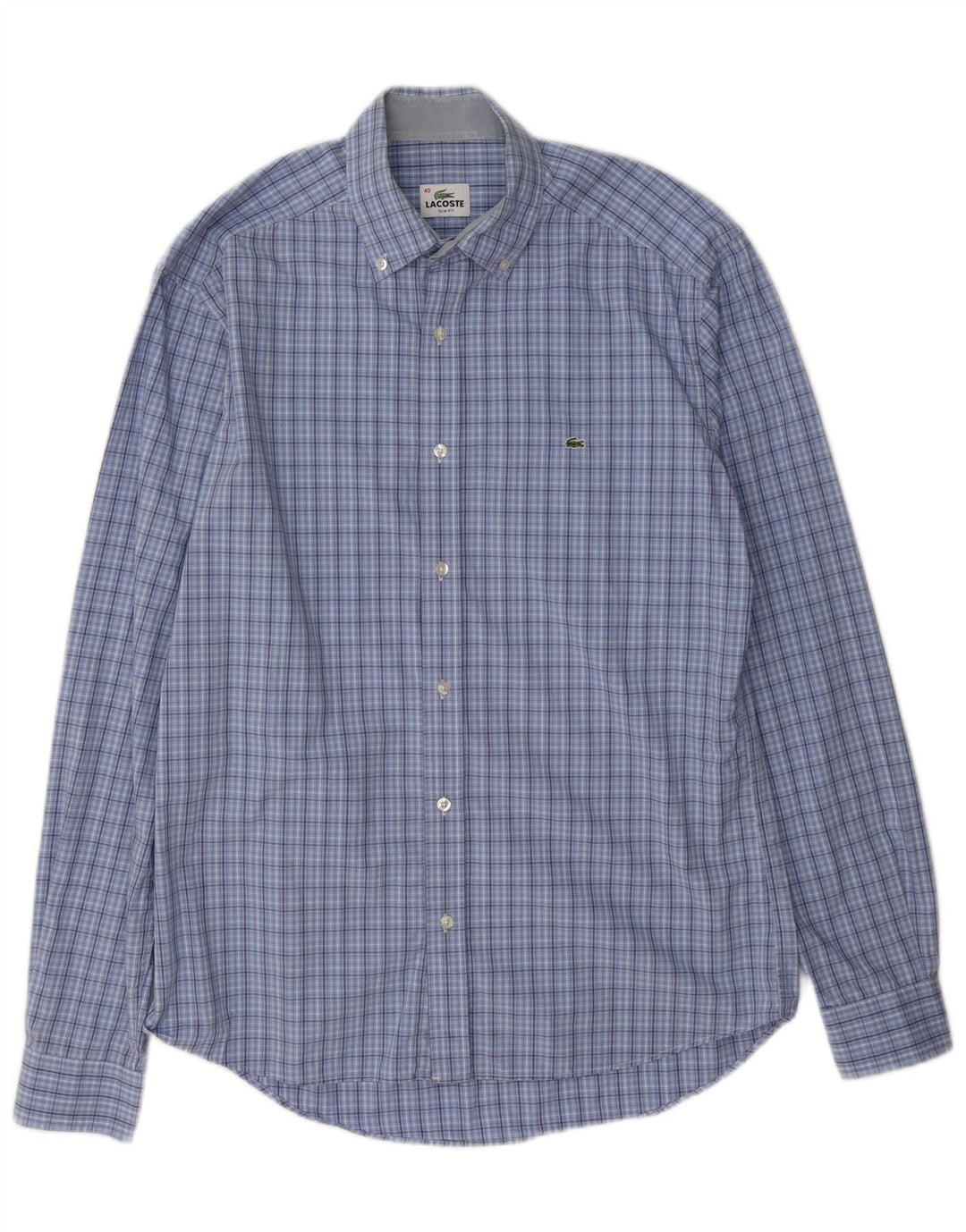 Lacoste Chemise slim fit pour hommes taille 40 carreaux bleu moyen