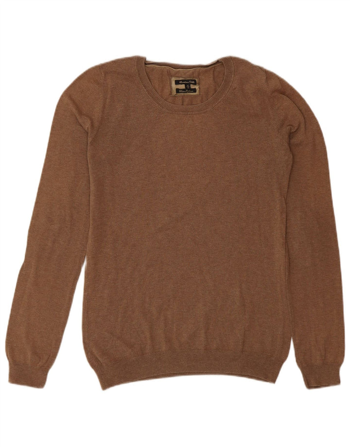 Massimo Dutti Pull à col rond pour femme UK 12 Marron moyen