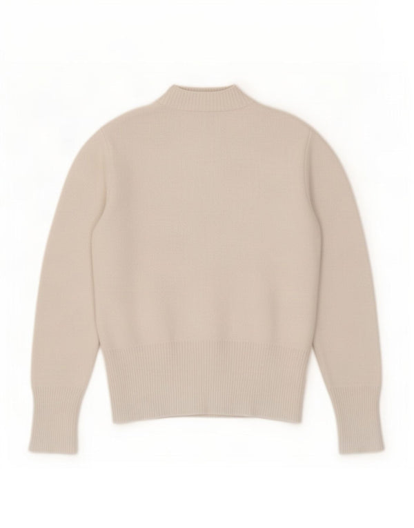 Zara Femme Cardigan Pull UK 10 Petit Blanc Polyamide