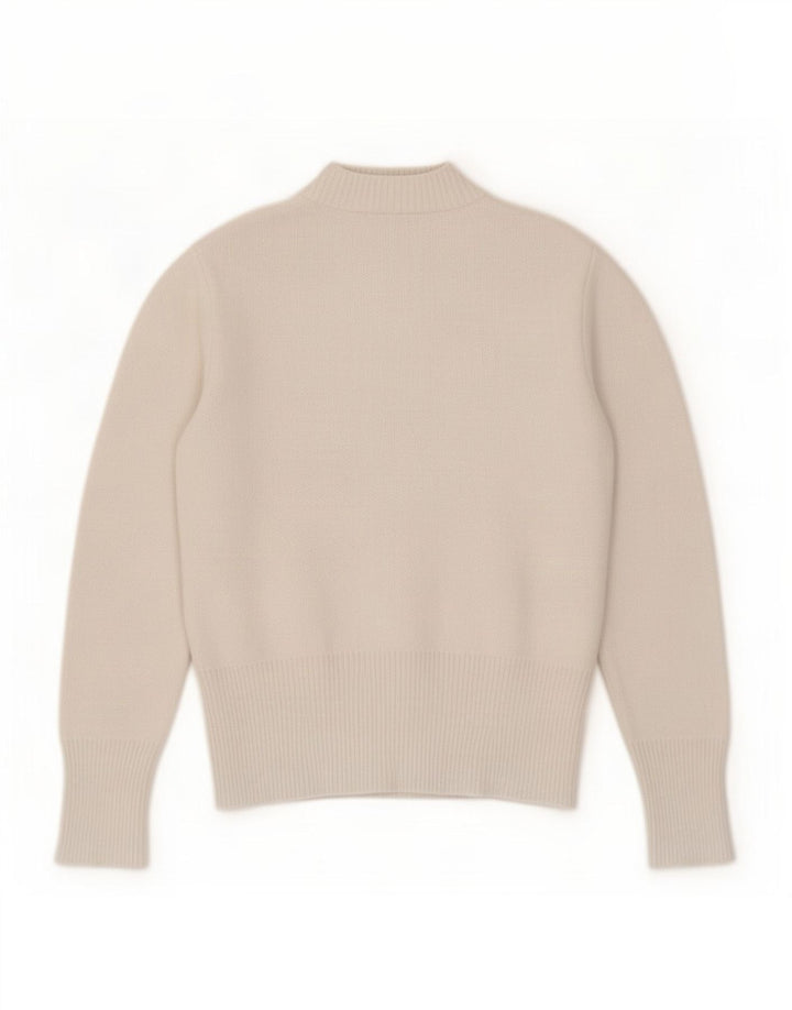 Zara Femme Cardigan Pull UK 10 Petit Blanc Polyamide