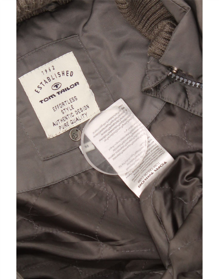 Tom Tailor Manteau rembourré à capuche pour femme UK 44 Gris moyen Polyamide