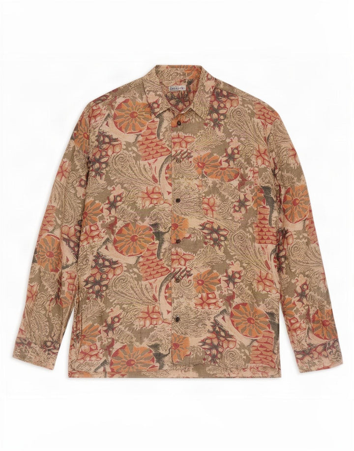 vintage Chemise Homme Petit Beige Floral