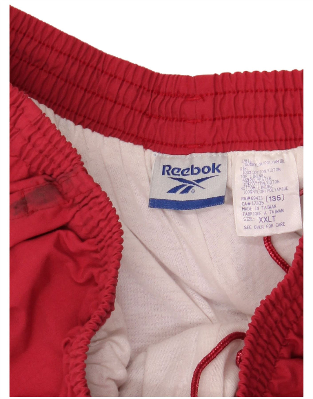 REEBOK Pantalon de Survêtement Homme Joggers 2XL Rouge Nylon