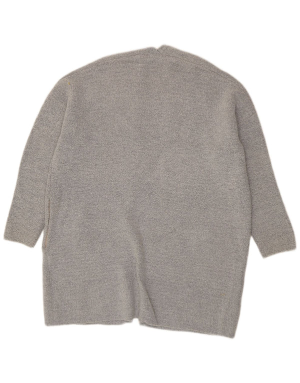 Oasis Cardigan ouvert surdimensionné pour femme UK 16 Large Gris Acrylique