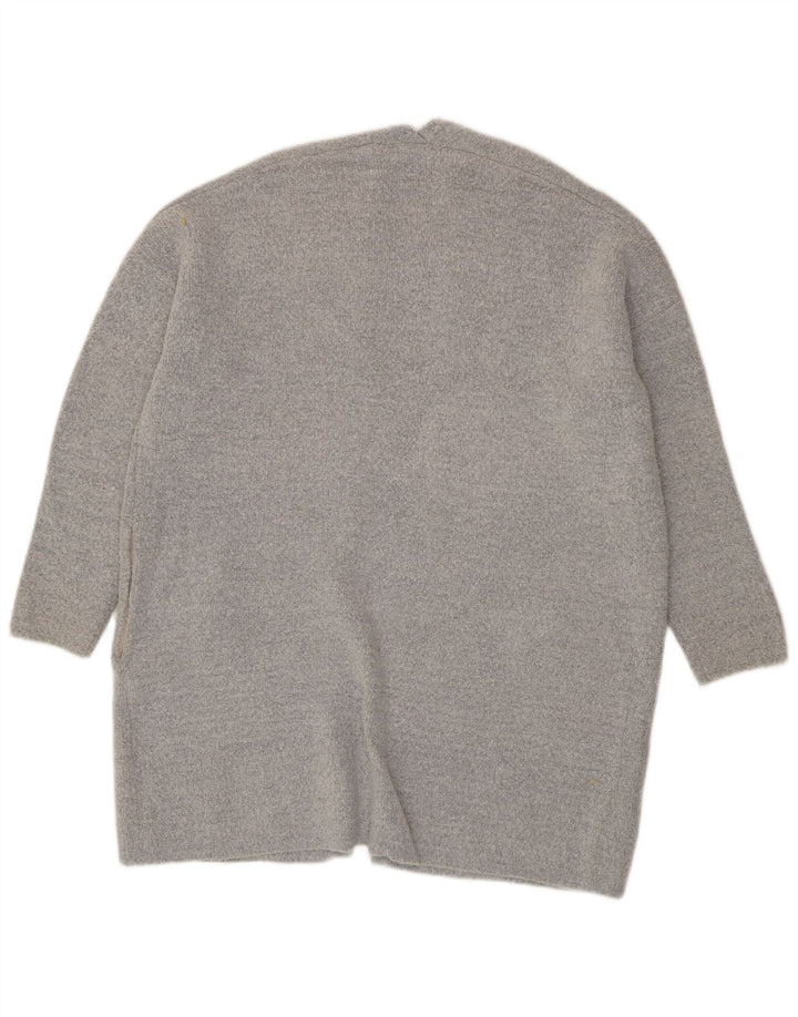 Oasis Cardigan ouvert surdimensionné pour femme UK 16 Large Gris Acrylique