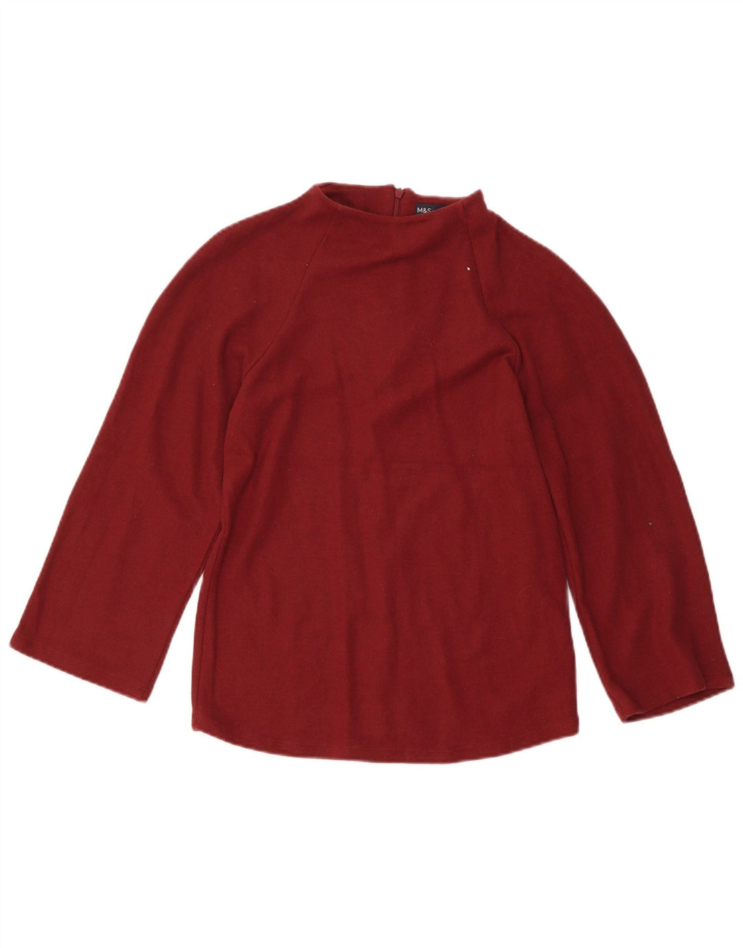 Marks & Spencer Haut Femme Manches 3/4 UK 8 Petit Bordeaux Polyester