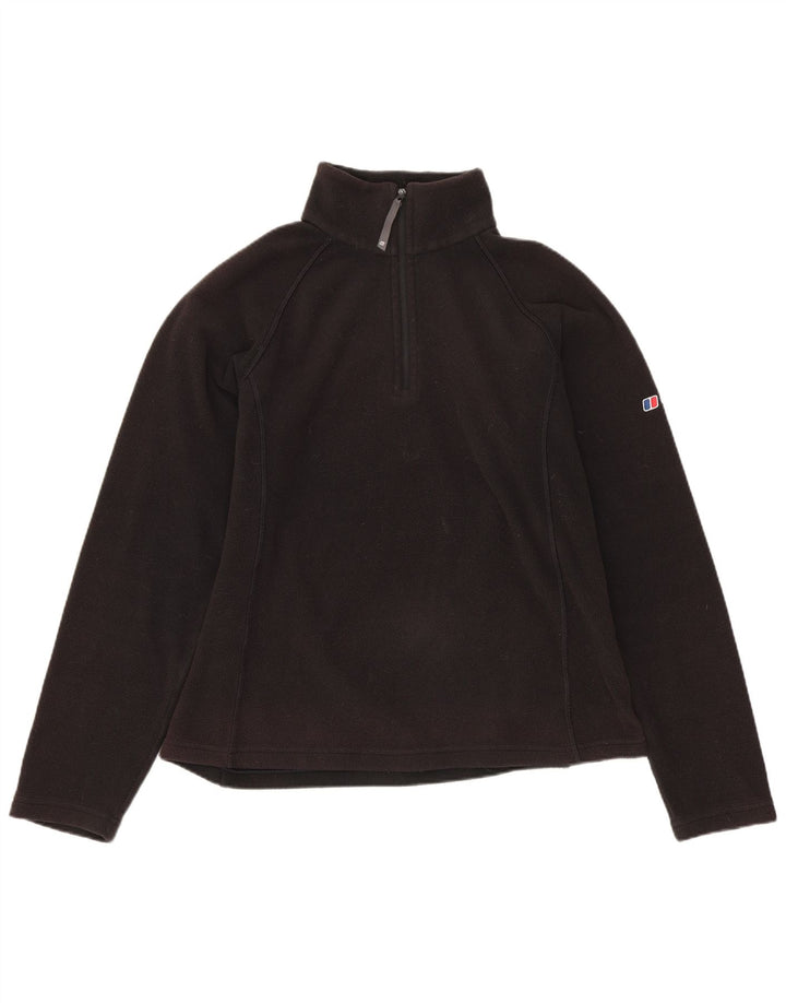 BERGHAUS Pull polaire à col zippé pour femme UK 10 Small Noir Polyester