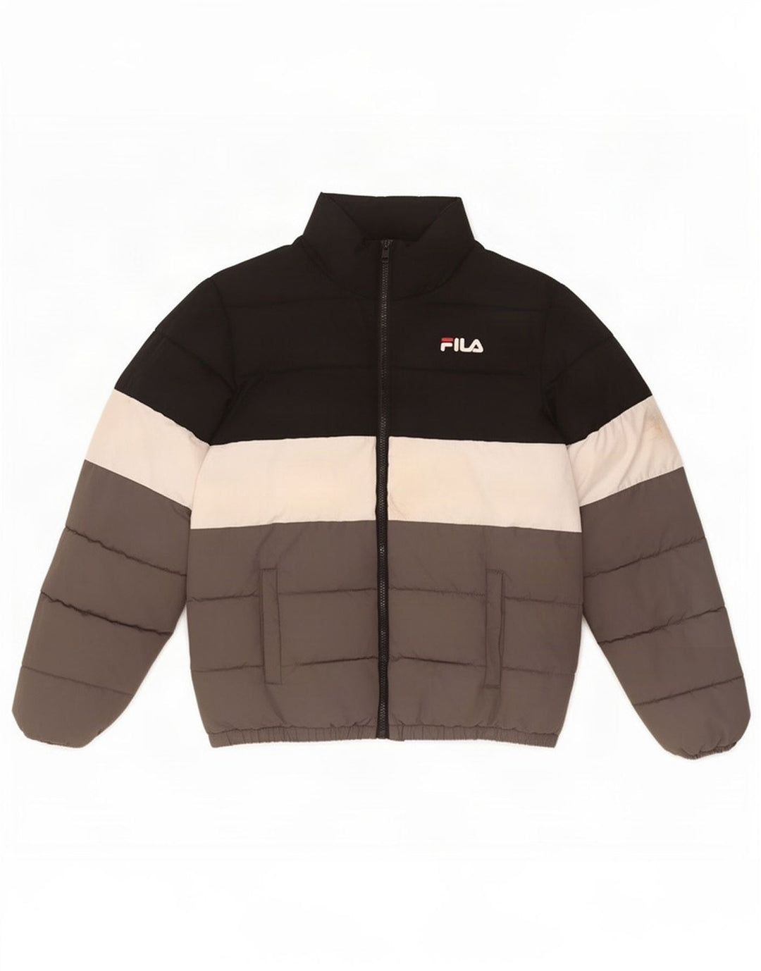Fila Veste matelassée graphique pour garçons 12-13 ans Noir Colorblock Polyester