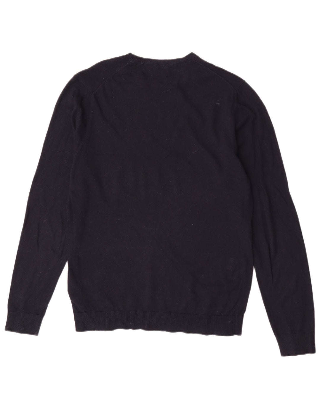 Massimo Dutti Pull col rond homme en coton bleu marine moyen
