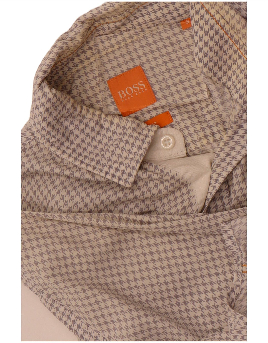 Hugo Boss Chemise Slim Fit petit pied-de-poule blanc