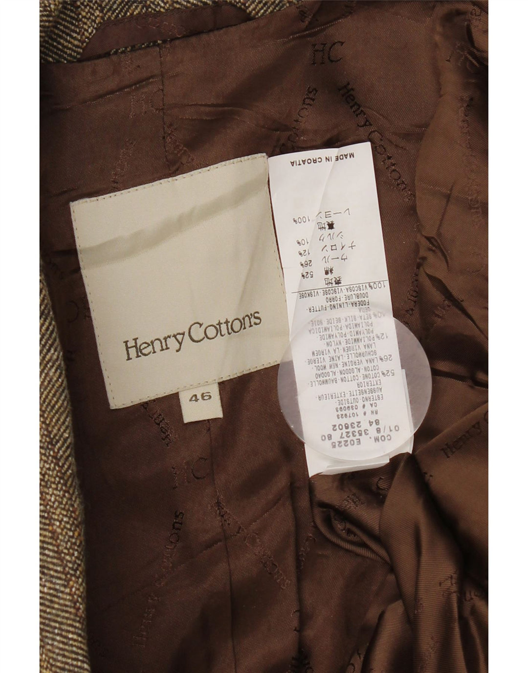 Henry s Veste blazer à 2 boutons pour femme IT 46 Grand chevrons marron