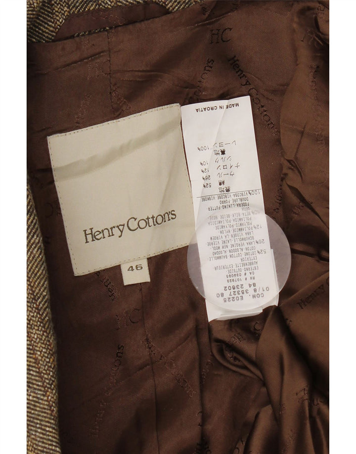 Henry s Veste blazer à 2 boutons pour femme IT 46 Grand chevrons marron