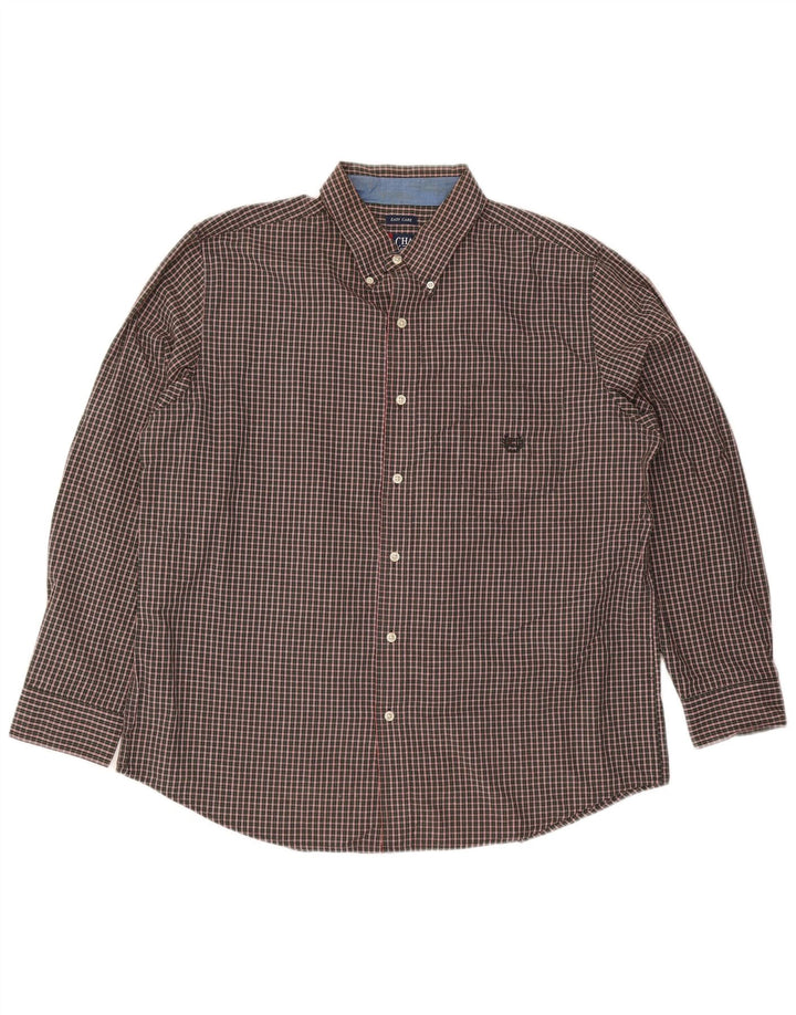 Chaps Chemise Homme XL Marron Carreaux Coton