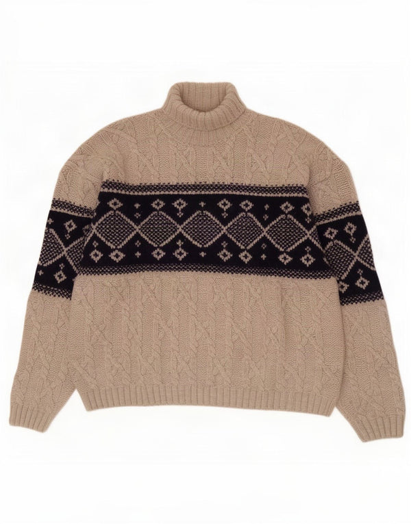 Ocean Star Pull col roulé pour homme IT 50 Laine géométrique gris moyen