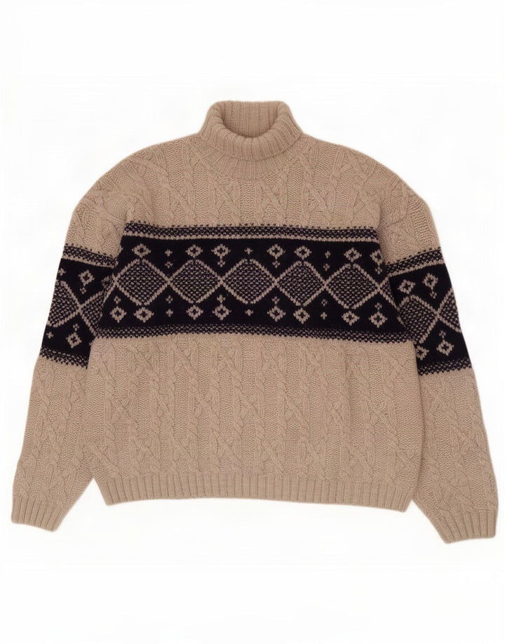 Ocean Star Pull col roulé pour homme IT 50 Laine géométrique gris moyen