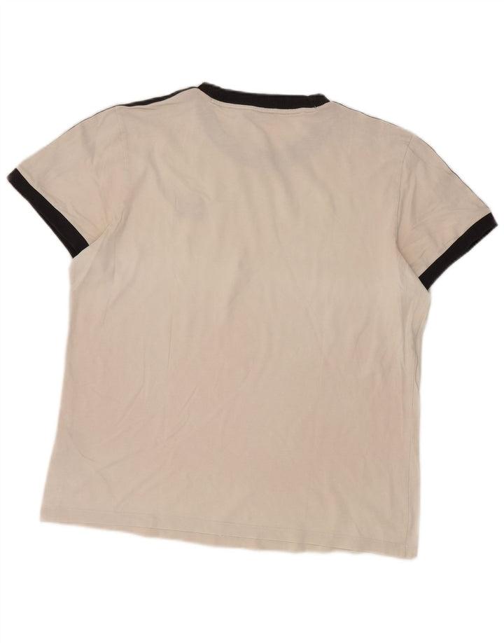Adidas T-Shirt Femme Top UK 12 Coton Blanc Moyen