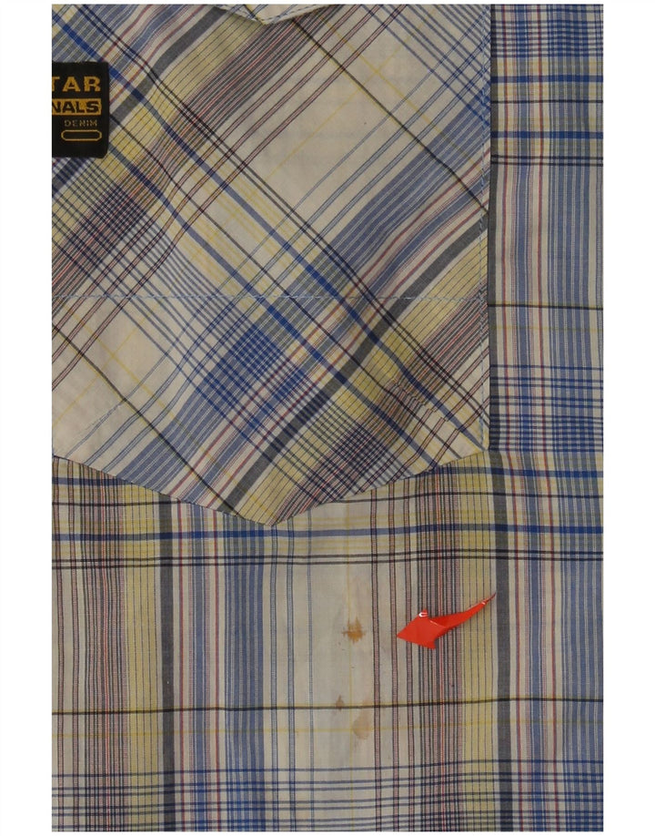 G-Star Chemise graphique à manches courtes XL en coton à carreaux multicolore pour homme