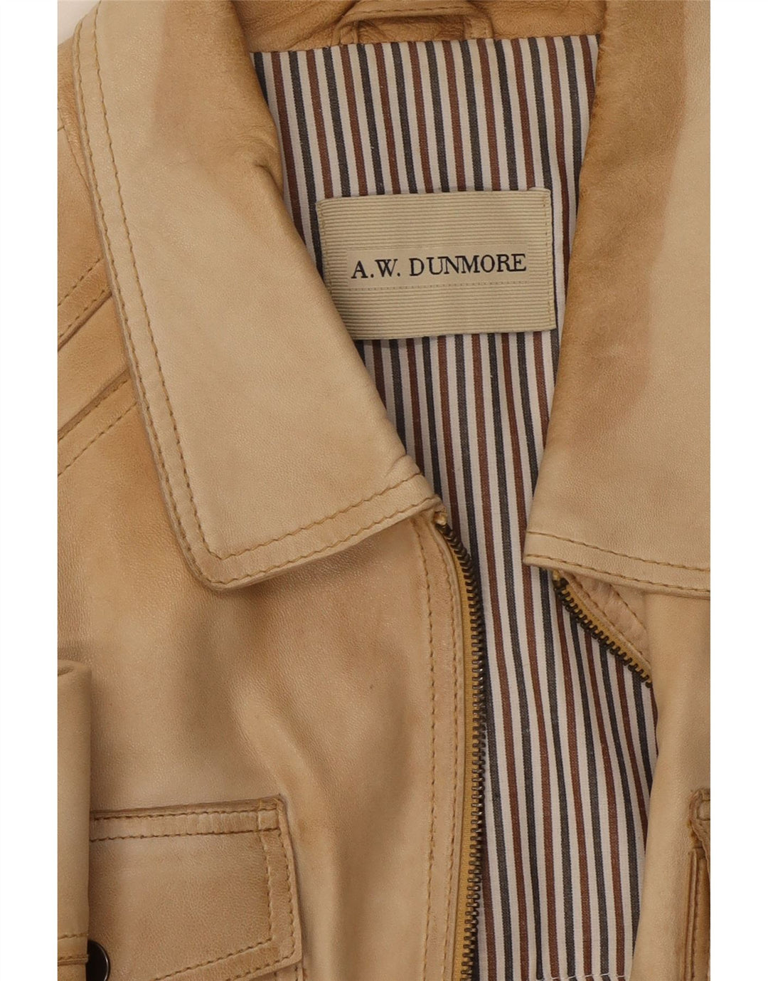A.W.Dunmore Veste en cuir pour homme UK 40 Large Beige